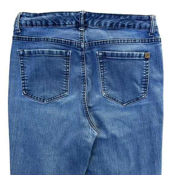 Karl Lagerfeld Straight Leg Mid-Rise Jeans, Size 8, Blue Medium Wash - Picture 8 of 11